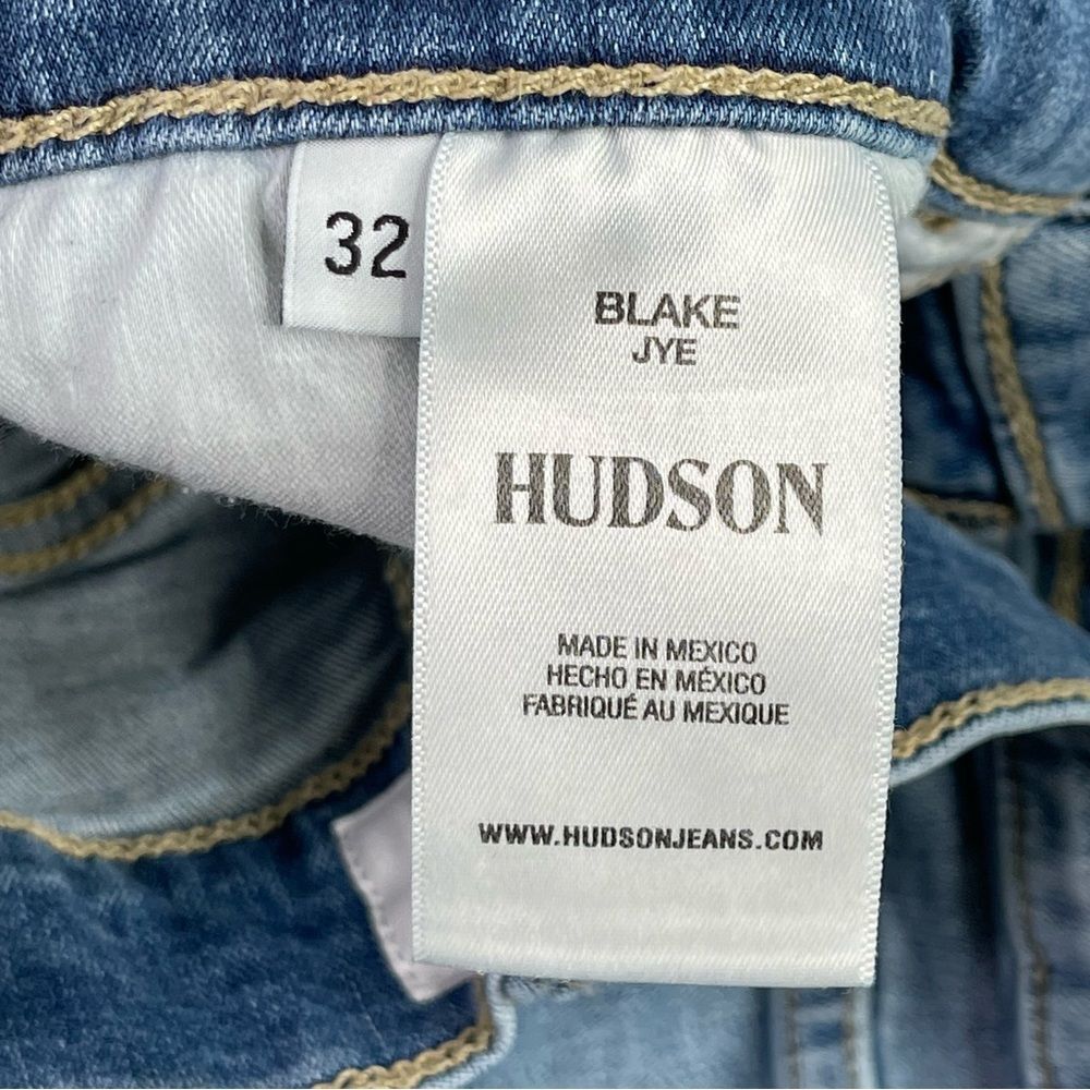 Hudson Blake Jeans Men’s 30X31 Blue Slim Straight Mid-Rise Medium Wash Denim - Picture 6 of 12